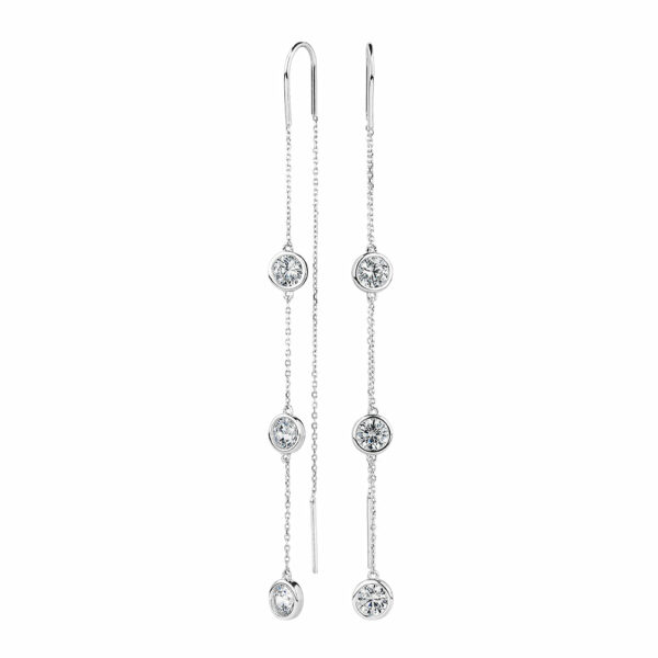 Round Brilliant drop earrings with 2.76 carats* of diamond simulants in sterling silver