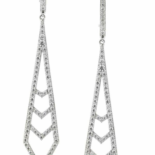 Round Brilliant drop earrings with 1.14 carats* of diamond simulants in sterling silver