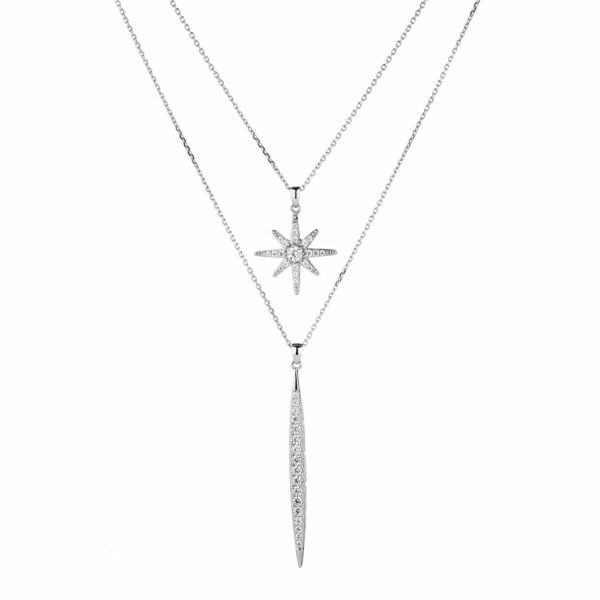 Necklace with 0.67 carats* of diamond simulants in sterling silver