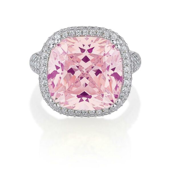 Dress ring with 11.98 carats* of diamond simulants in sterling silver