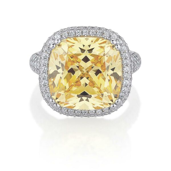 Dress ring with 11.98 carats* of diamond simulants in sterling silver