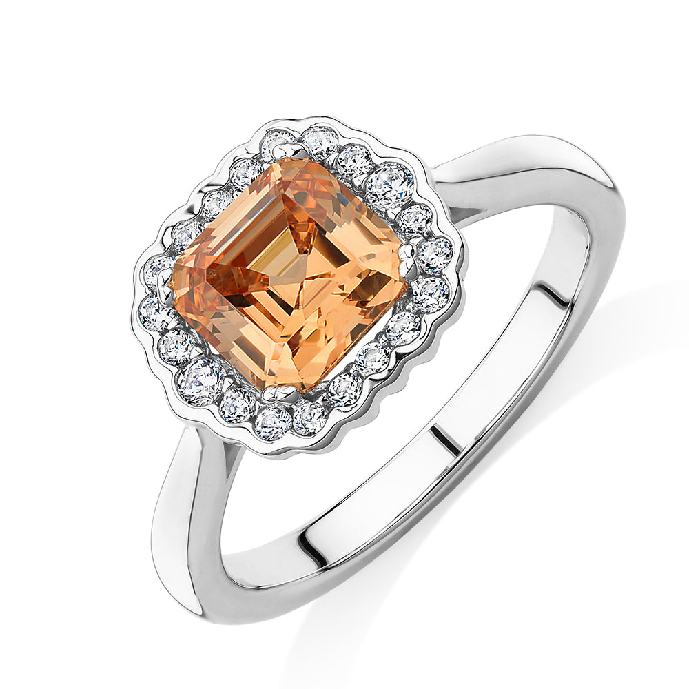 Dress ring with 2.19 carats* of diamond simulants in sterling silver - Image 2