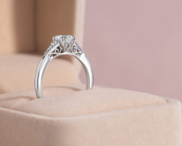 Lab Diamond 0.94 Ct Round Brilliant F/VS1-VS2 14k White Gold Engagement Ring - Image 2