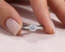 Lab Diamond 0.94 Ct Round Brilliant F/VS1-VS2 14k White Gold Engagement Ring