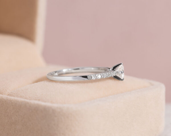 Lab Diamond 0.60 Ct Round Brilliant F/VS1-VS2 Engagement Ring 14k Solid White Gold - Image 3