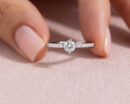 Lab Diamond 0.60 Ct Round Brilliant F/VS1-VS2 Engagement Ring 14k Solid White Gold
