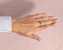 Blue Sapphire & Faint-Light Pink Diamond SI2-I1 0.90 Ct 14k Rose Gold Ring