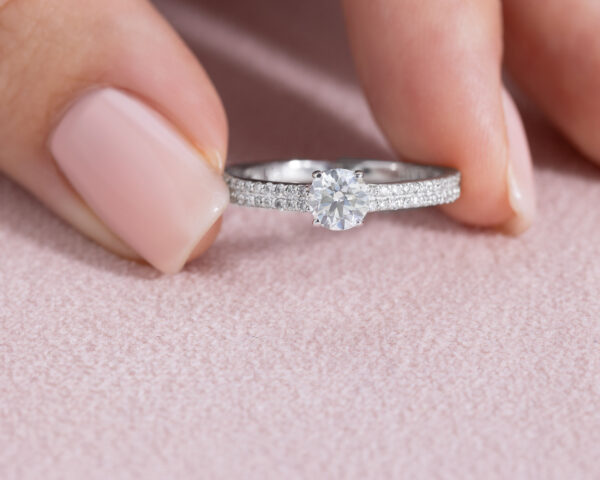 Lab Diamond 0.78 Ct Round Brilliant F/VS1-VS2 Engagement Ring 14k White Gold - Image 5