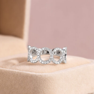 0.70 Ct Lab Diamond Ring Solid 14k White Gold F/VS1-VS2 Round Cut Stackable