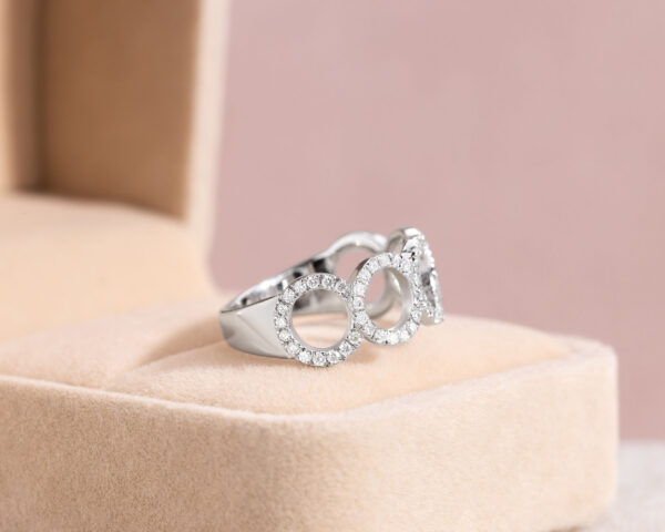 0.70 Ct Lab Diamond Ring Solid 14k White Gold F/VS1-VS2 Round Cut Stackable - Image 3