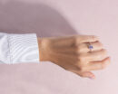 Bluish Purple Tanzanite & Faint-Light Pink Diamond 0.90 Ct 14k Rose Gold Ring