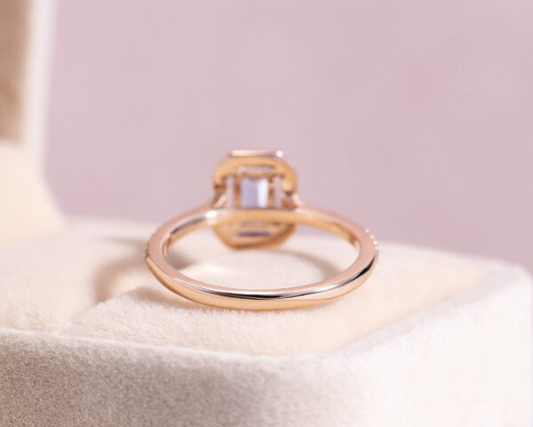 Bluish Purple Tanzanite & Faint-Light Pink Diamond 0.90 Ct 14k Rose Gold Ring - Image 5