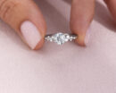 1.1 Ct Lab Diamond 14k White Gold Engagement Ring F/VS1-VS2 Round Brilliant