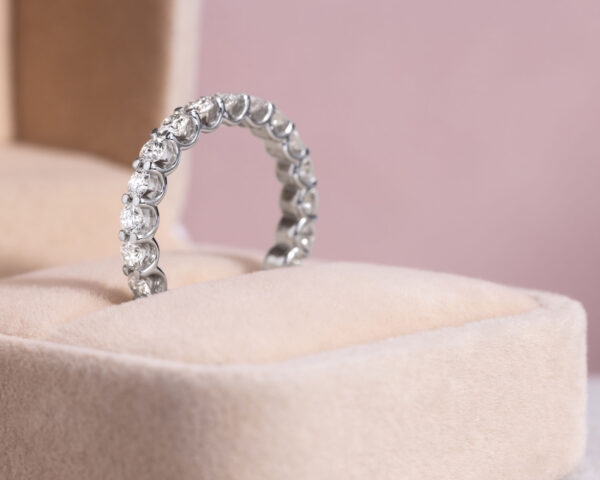 2.02 Ct F/VS1-VS2 Lab Diamond Eternity Engagement Ring 14k White Gold - Image 2