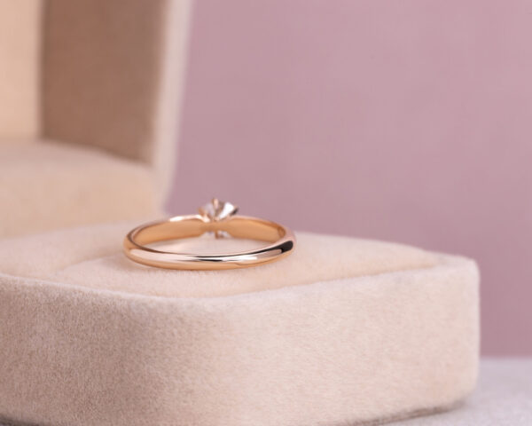Lab Diamond 0.30 Ct F/VS1-VS2 Round Brilliant 14k Rose Gold Solitaire Ring - Image 5