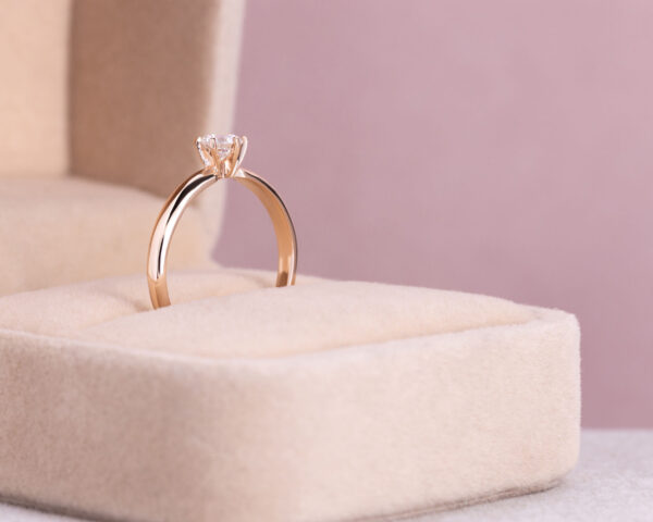Lab Diamond 0.30 Ct F/VS1-VS2 Round Brilliant 14k Rose Gold Solitaire Ring - Image 3