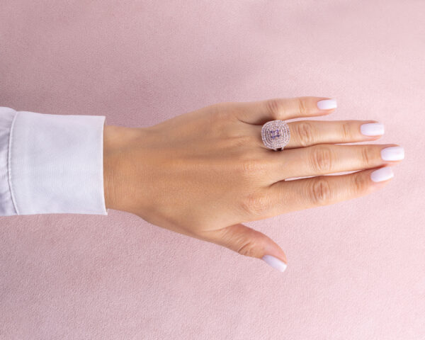 1.8 Ct Pink Sapphire & Faint-Light Pink Diamond Round SI2-I1 14k Rose Gold Ring - Image 7