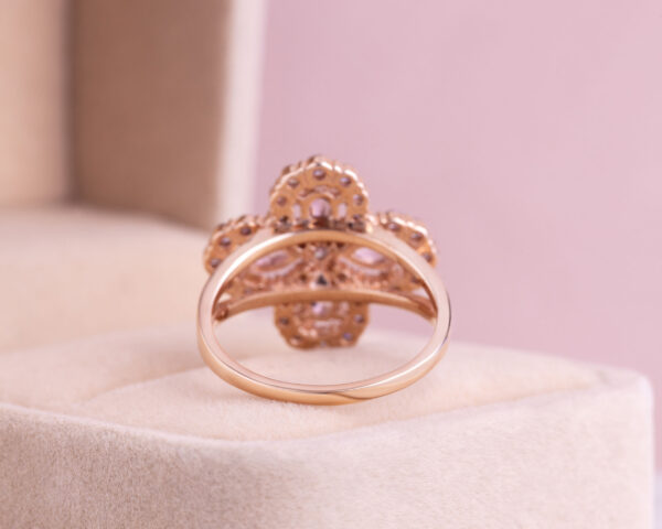 1.95 Ct Pink Sapphire & Faint-Light Pink Diamond Round SI2-I1 14k Rose Gold Ring - Image 3