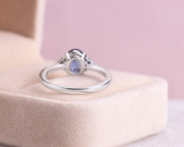 1.51 Ct Blue Sapphire & Natural Fancy Intense Yellow Diamond 14k White Gold Ring - Image 4