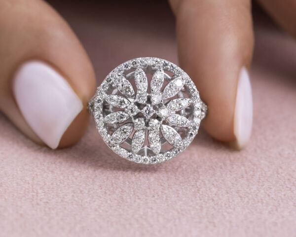 1.50 Carat Round Brilliant F/VS1-VS2 Lab Diamond 14k White Gold Ring - Image 5