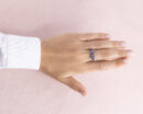 1.8 Ct Violetish Blue Tanzanite Pear Mixed 14k White Gold Half Eternity Ring