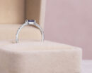 Blue Sapphire Oval Mixed & Natural Diamond Round 0.45 Ct 14k White Gold Ring