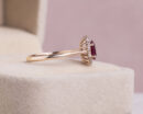 Red Ruby Oval Mixed & Natural Faint-Light Pink Diamond SI2-I1 0.86 Carat 14k Rose Gold Ring