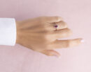 Red Ruby Oval Mixed & Natural Faint-Light Pink Diamond SI2-I1 0.86 Carat 14k Rose Gold Ring