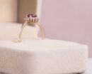 Red Ruby Oval Mixed & Natural Faint-Light Pink Diamond SI2-I1 0.86 Carat 14k Rose Gold Ring