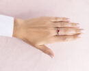 Red Ruby Oval Mixed Transparent & Natural Diamond 0.55 Ct 14k Rose Gold Ring