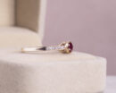 Red Ruby Oval Mixed Transparent & Natural Diamond 0.55 Ct 14k Rose Gold Ring