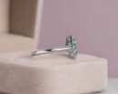 Green Emerald Transparent & Natural Diamond 0.75 Ct 14k White Gold Ring