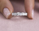 1.10 Carat Round Brilliant F/VS1-VS2 Lab Diamond 14k White Gold Half Eternity Ring