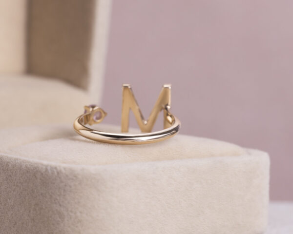 Pink Sapphire & Faint-Light Pink Diamond 0.55 Ct SI2-I114k Rose Gold Designer Ring - Image 4