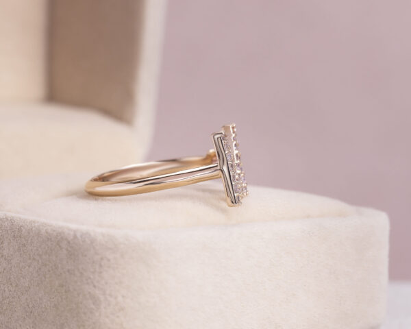 Pink Sapphire & Faint-Light Pink Diamond 0.55 Ct SI2-I114k Rose Gold Designer Ring - Image 3
