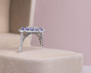5.6 Ct Bluish Purple Oval Tanzanite & Natural Diamond Round 14k White Gold Ring