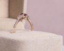 1.05 Ct Orange Oval Sapphire & Natural Light Pink Diamond 14k Rose Gold Ring