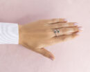 2 Ct Green Sapphire & Natural Faint-Light Pink Diamond 14k Rose Gold Spiral Ring
