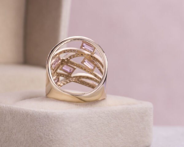 2.65 Carat Pink Sapphire & Faint-Light Pink Diamond SI2-I1 14k Rose Gold Ring - Image 7