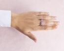 2.35 Ct Bluish Purple Tanzanite & Faint-Light Pink Diamond 14k Rose Gold Ring