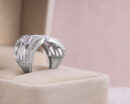3.25 Ct Pink Sapphire & Diamond Ring in 14k White Gold Emerald Cut Transparent