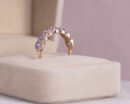 1.40 Ct Tanzanite & Diamond Ring 14k Rose Gold Bluish Purple Transparent Round