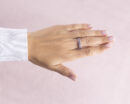1.40 Ct Tanzanite & Diamond Ring 14k Rose Gold Bluish Purple Transparent Round