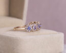 1.40 Ct Tanzanite & Diamond Ring 14k Rose Gold Bluish Purple Transparent Round