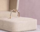 0.45 Ct Blue Tanzanite & Natural Faint-Light Pink Diamond 14k Rose Gold Ring