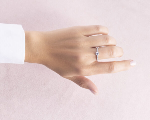 Lab Diamond 0.82 Ct F/VS1-VS2 Round Brilliant Engagement Ring 14k Solid White Gold - Image 5
