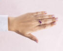 2 Ct Natural Red Ruby & Diamond Ring in Solid 14k Rose Gold Pear Cut Transparent