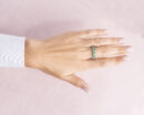2 Carat Green Emerald Half Eternity Ring in 14k Yellow Gold Round Brilliant Cut