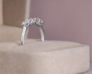 1.0 Carat Round Cut F/VS1-VS2 Lab Diamond 14k White Gold 5 Stone Ring
