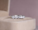 1.0 Carat Round Cut F/VS1-VS2 Lab Diamond 14k White Gold 5 Stone Ring